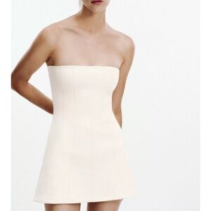 Zara Strapless Cream Dress